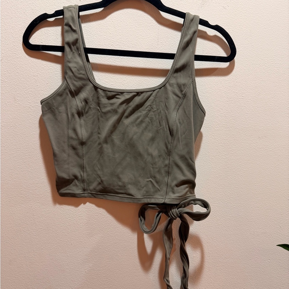 Lululemon Athletica Sage Green Tie Crop Top